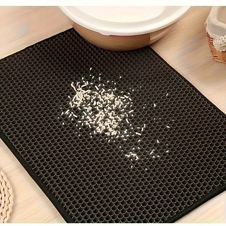 Double-layer EVA cat litter mat, splash-proof mat, cat litter basin filter and water leakage control sand pad, washable, easy