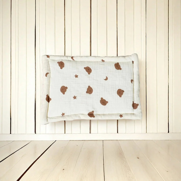 Baby pillow 0-6-12 months baby comfort bean velvet pillow four seasons general infant pillow