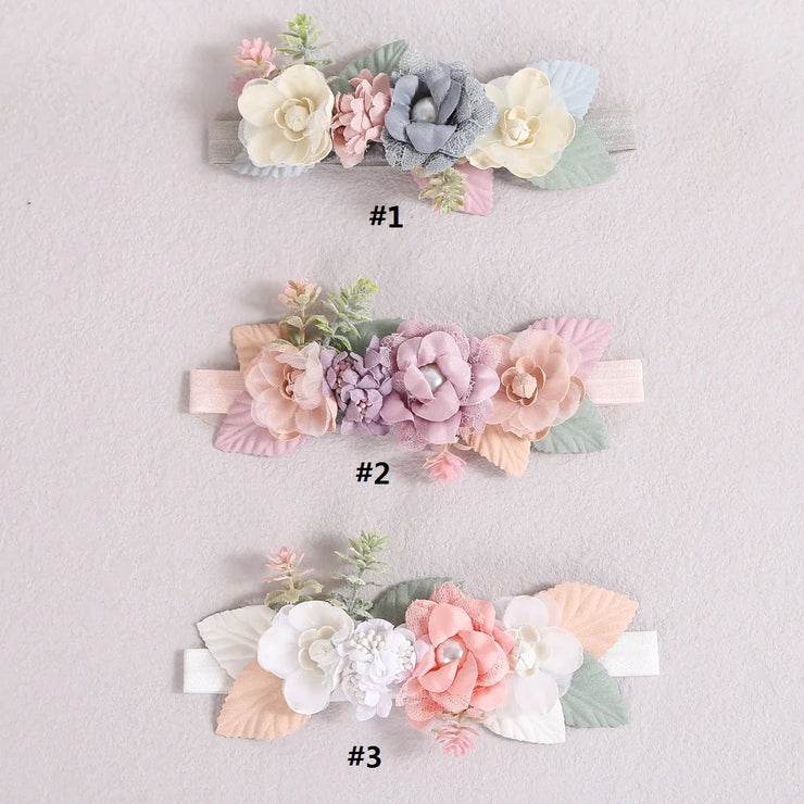 Baby Headbands for Toddlers Infant Beautiful Artificial Flowers Hair Bands for Baby Girls Sweet Cute Head Bands Hair Accessories