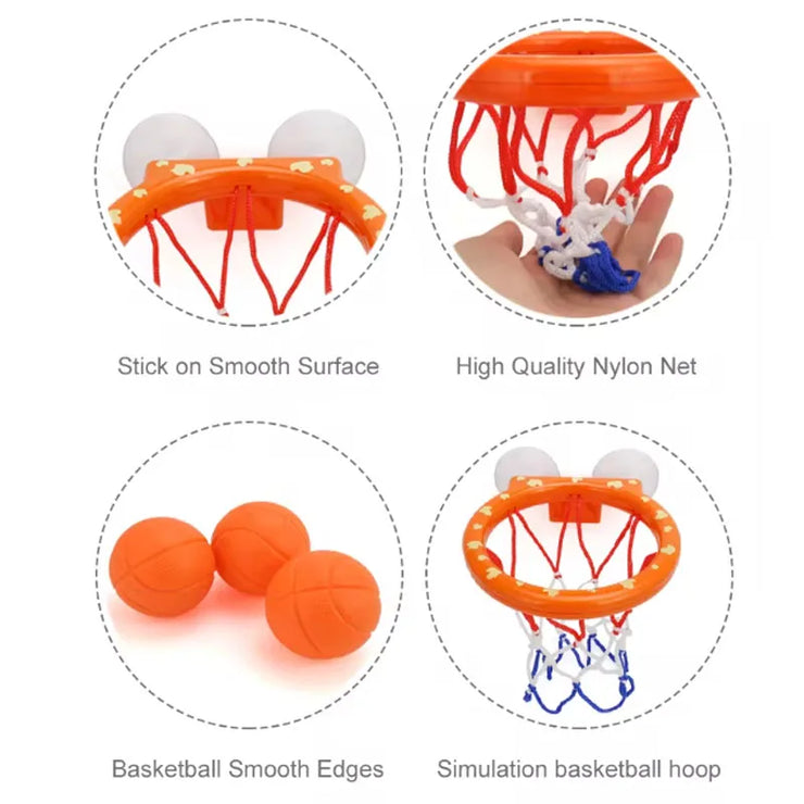 Baby Bath Toy Toddler Boy Water Toys Bathroom Bathtub Shooting Basketball Hoop with 3 Balls Kids Outdoor Play Set Cute Whale